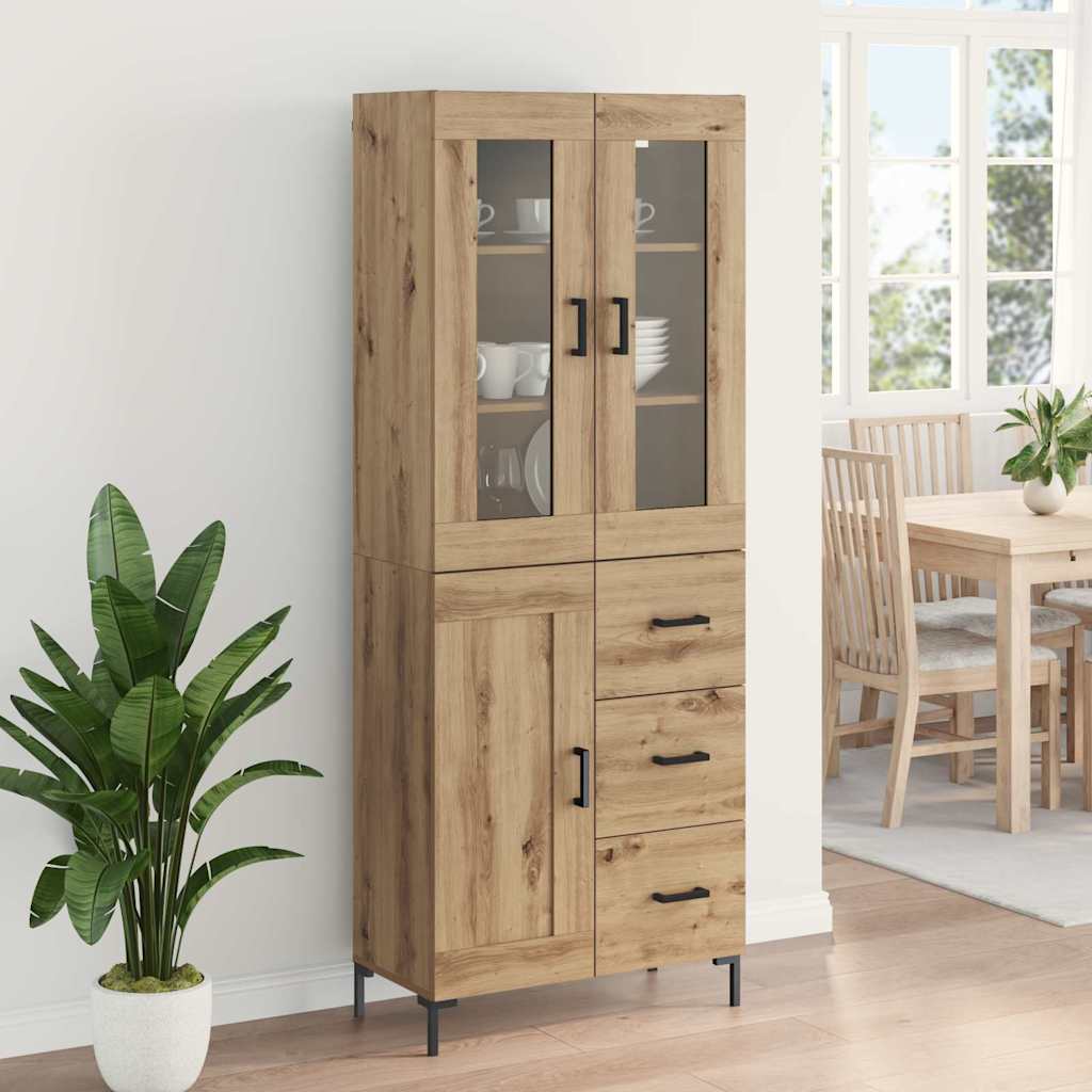 Highboard mit Schubladen 2 pcs Artisan-Eiche Holzwerkstoff