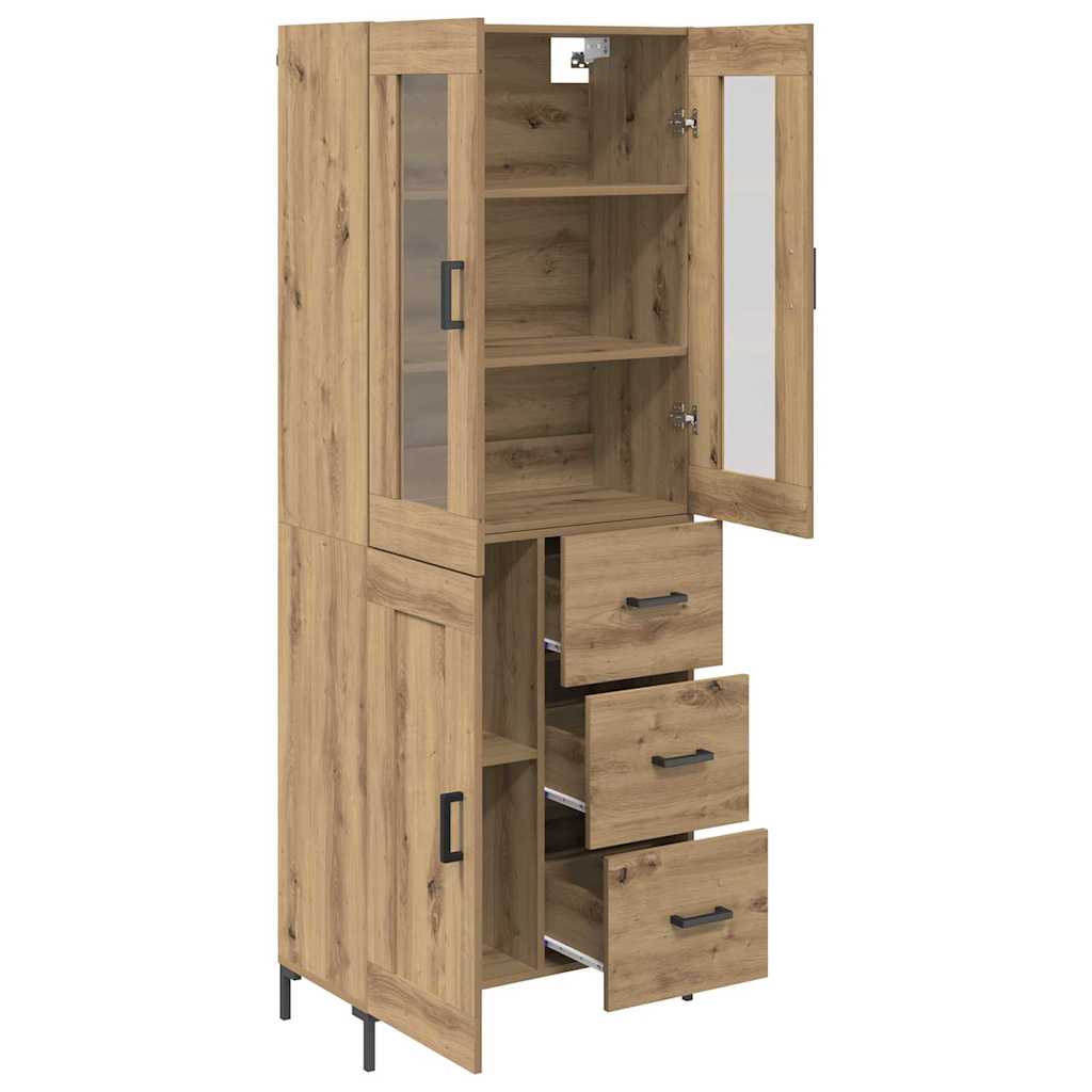 Highboard mit Schubladen 2 pcs Artisan-Eiche Holzwerkstoff