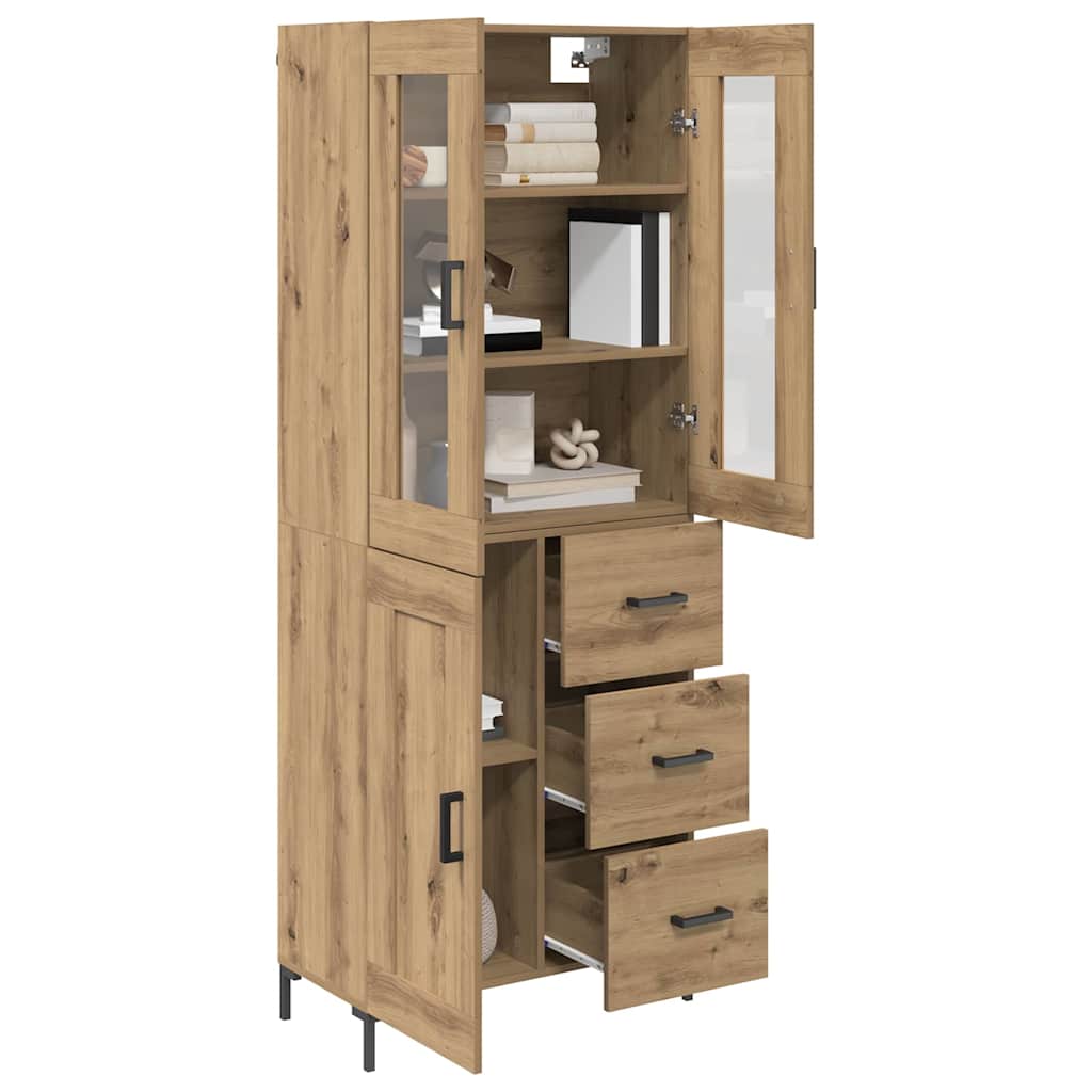 Highboard mit Schubladen 2 pcs Artisan-Eiche Holzwerkstoff