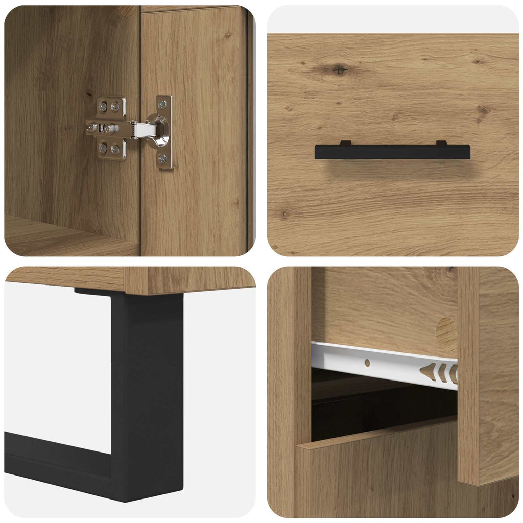 Highboard mit Schubladen 2 pcs Artisan-Eiche Holzwerkstoff