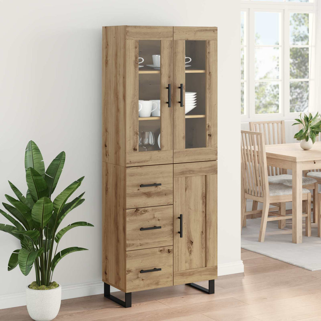 Highboard mit Schubladen 2 pcs Artisan-Eiche Holzwerkstoff