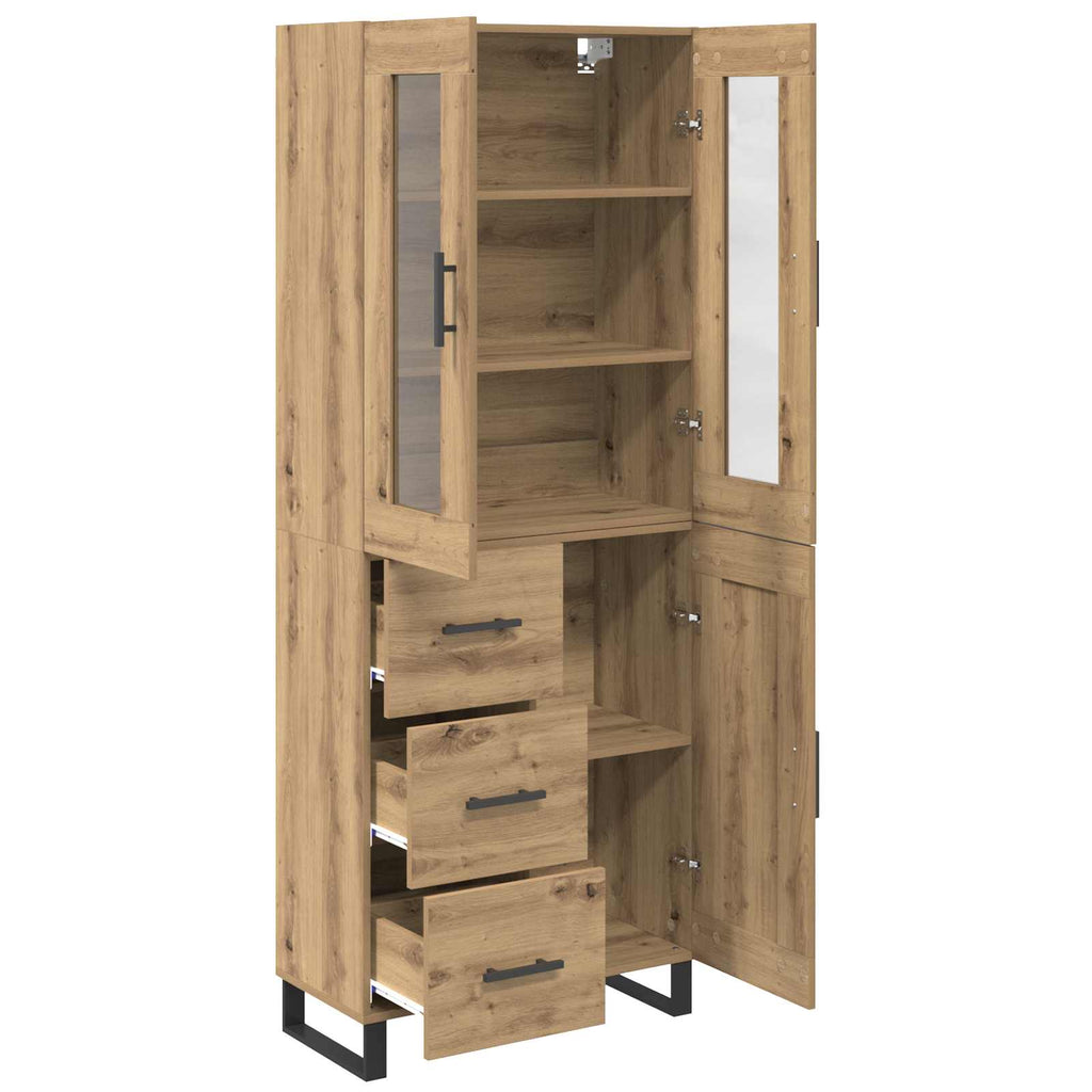 Highboard mit Schubladen 2 pcs Artisan-Eiche Holzwerkstoff