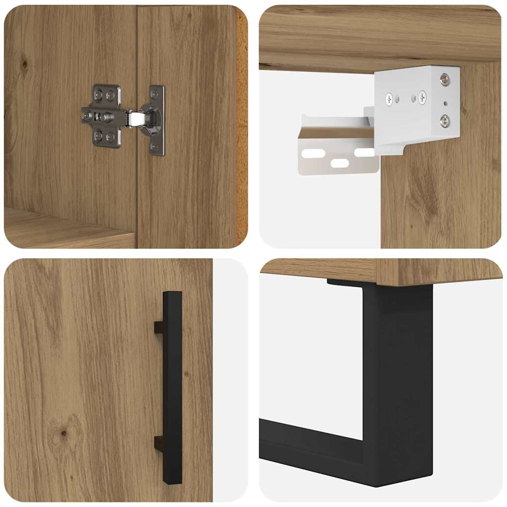 Highboard 2 pcs Artisan-Eiche Holzwerkstoff