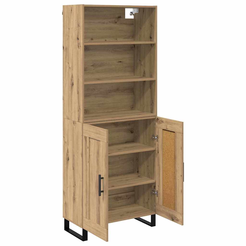 Highboard 2 pcs Artisan-Eiche Holzwerkstoff