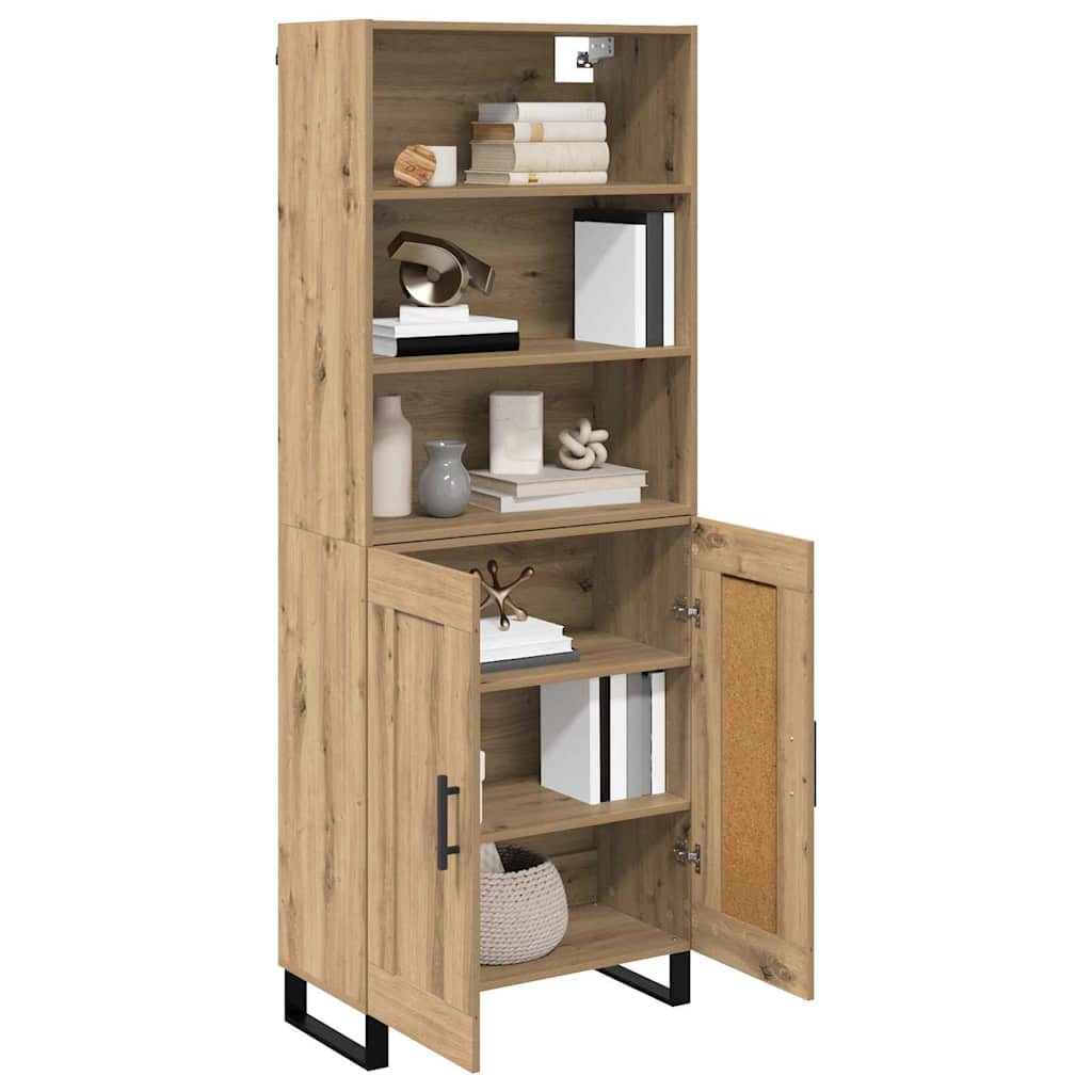 Highboard 2 pcs Artisan-Eiche Holzwerkstoff