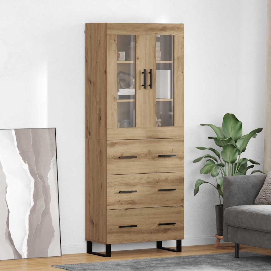 Highboard mit Schubladen 2 pcs Artisan-Eiche Holzwerkstoff
