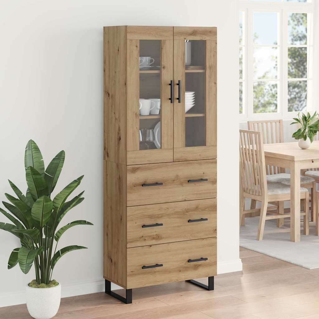 Highboard mit Schubladen 2 pcs Artisan-Eiche Holzwerkstoff
