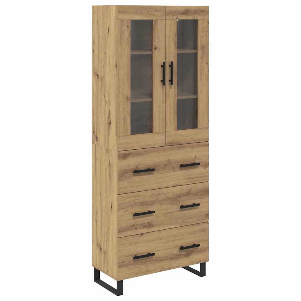 Highboard mit Schubladen 2 pcs Artisan-Eiche Holzwerkstoff