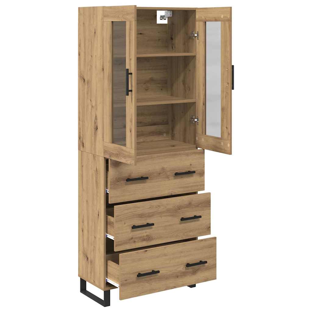Highboard mit Schubladen 2 pcs Artisan-Eiche Holzwerkstoff