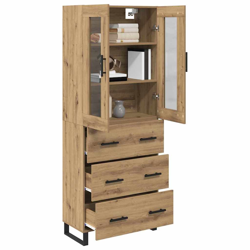 Highboard mit Schubladen 2 pcs Artisan-Eiche Holzwerkstoff
