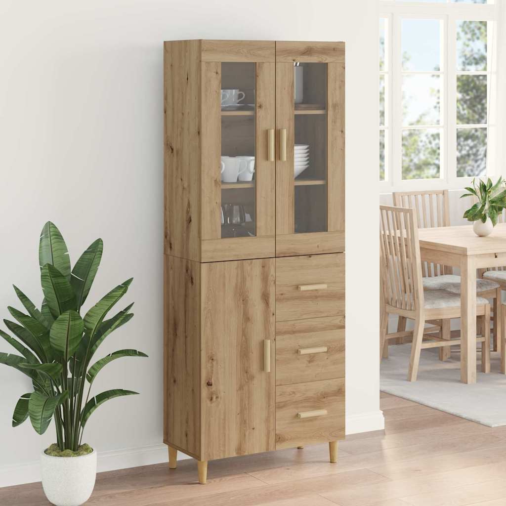 Highboard Artisan-Eiche 69,5 x 34 x 180 cm Holzwerkstoff