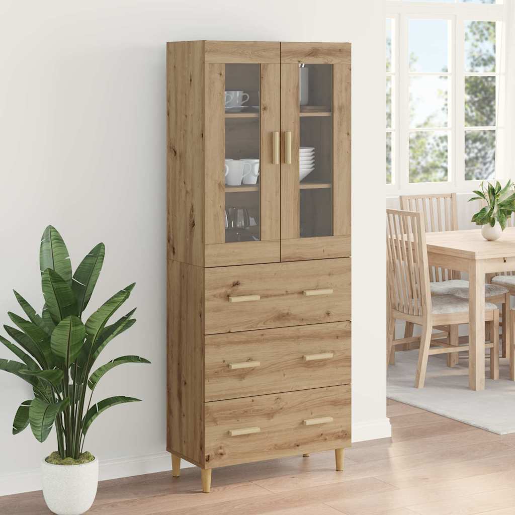 Highboard mit Schubladen Artisan-Eiche 69,5 x 34 x 180 cm