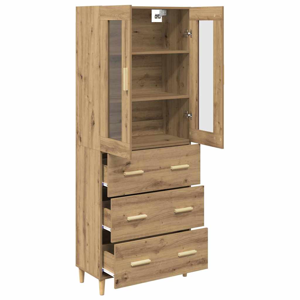 Highboard mit Schubladen Artisan-Eiche 69,5 x 34 x 180 cm