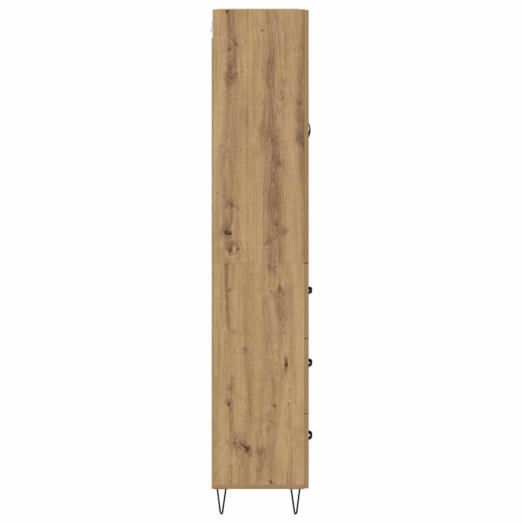 Highboard 2 pcs Artisan-Eiche Ingenieurholz und Glas