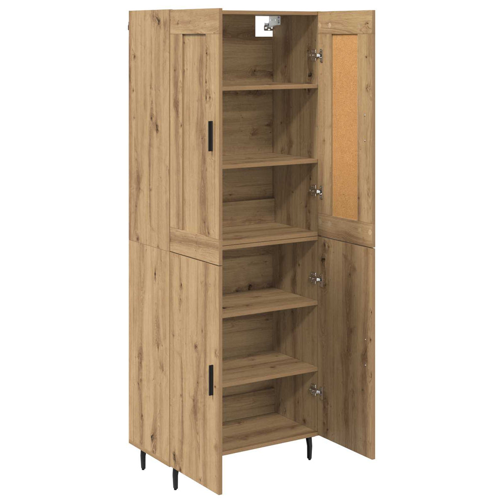 Highboard 2 pcs Artisan-Eiche Holzwerkstoff