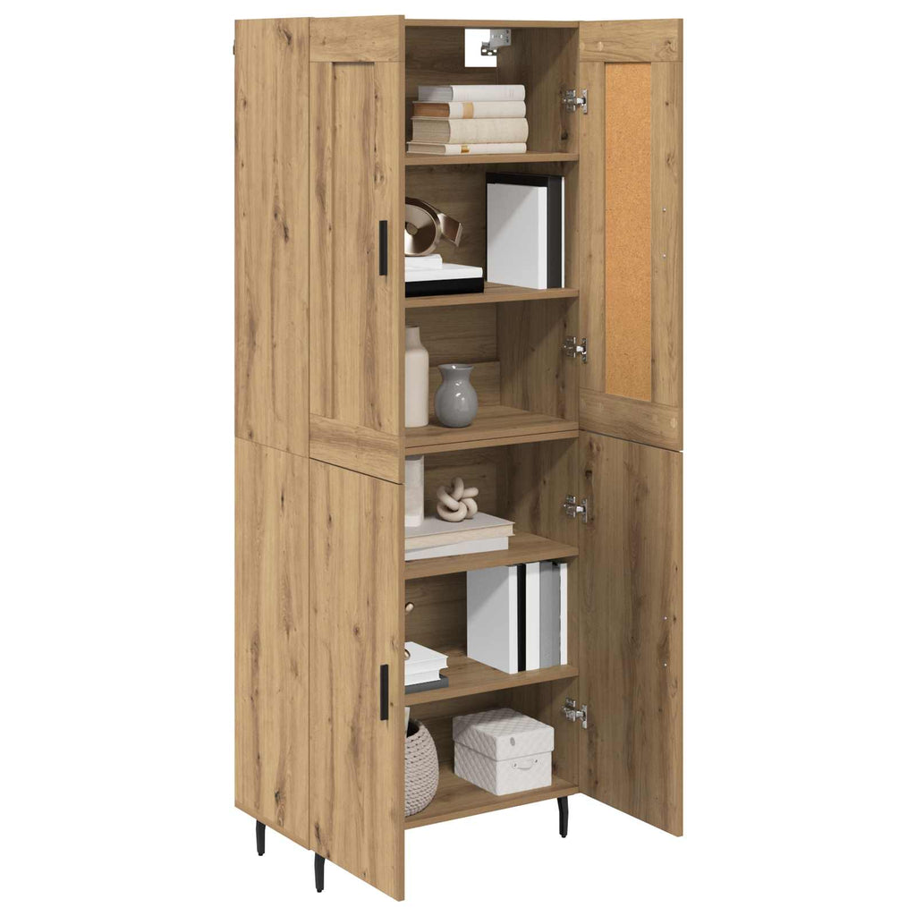Highboard 2 pcs Artisan-Eiche Holzwerkstoff