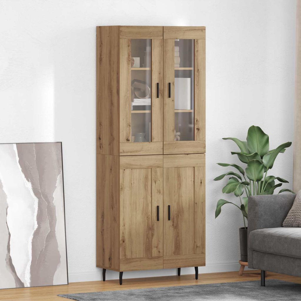 Highboard 2 pcs Artisan-Eiche Holzwerkstoff