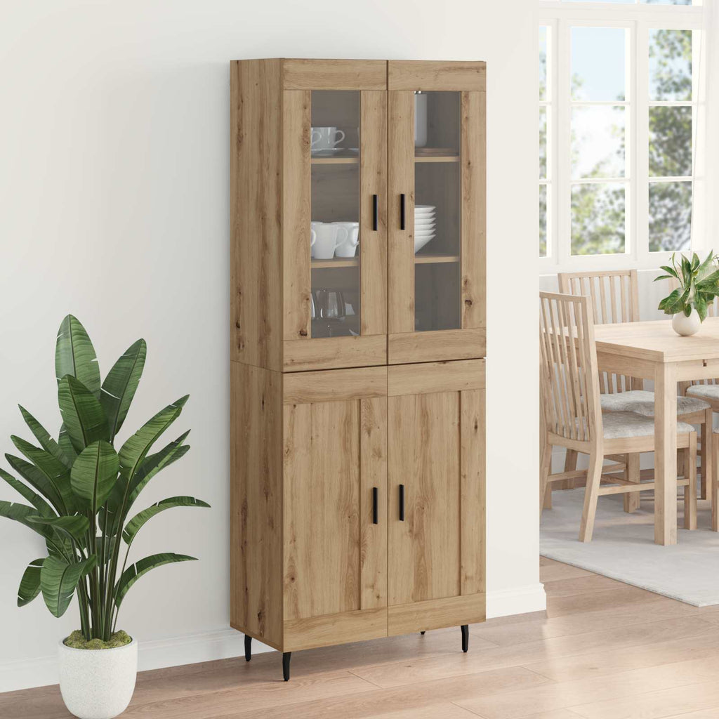 Highboard 2 pcs Artisan-Eiche Holzwerkstoff