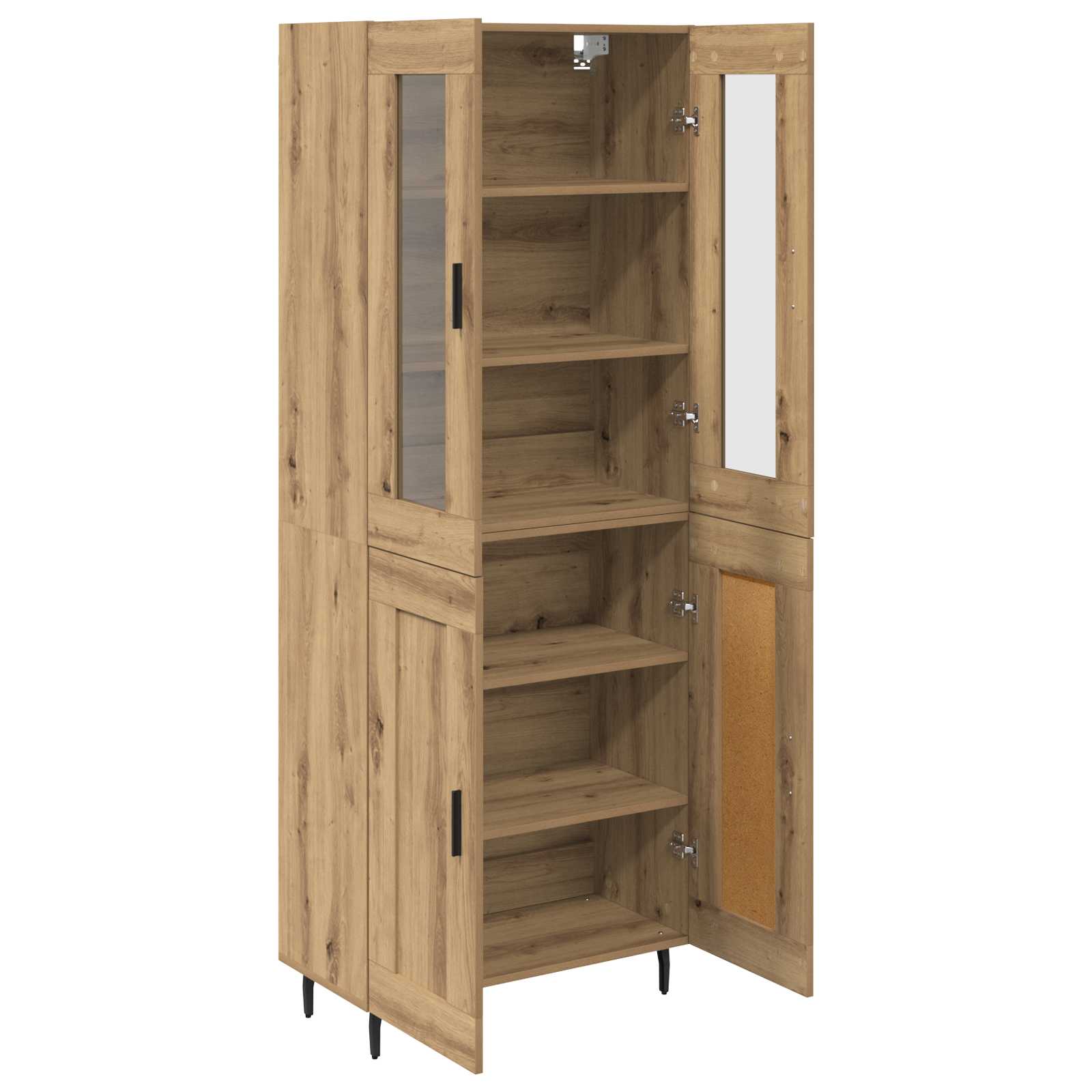 Highboard 2 pcs Artisan-Eiche Holzwerkstoff