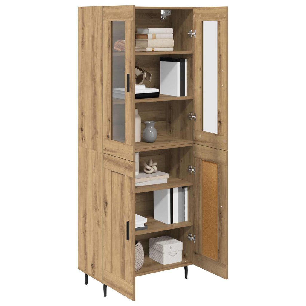 Highboard 2 pcs Artisan-Eiche Holzwerkstoff