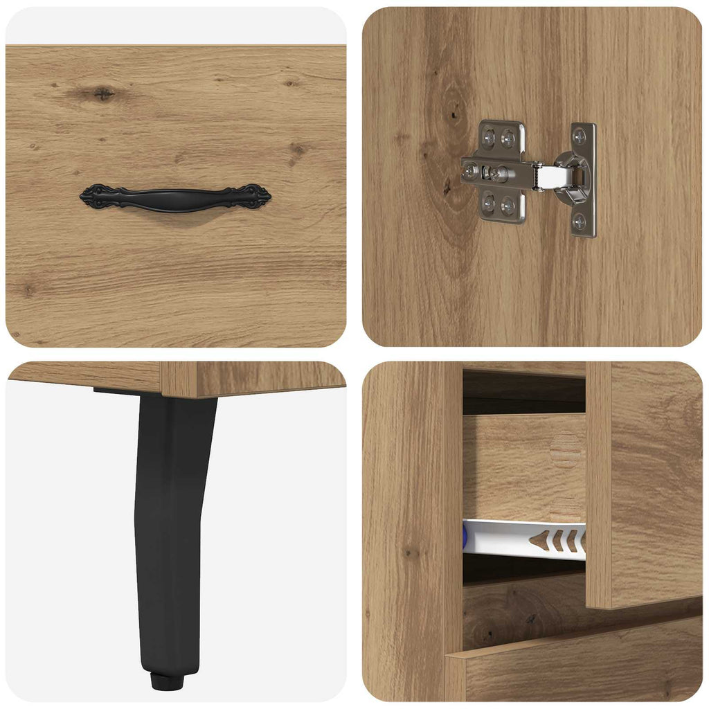 Highboard mit Schubladen 2 pcs Artisan-Eiche Holzwerkstoff