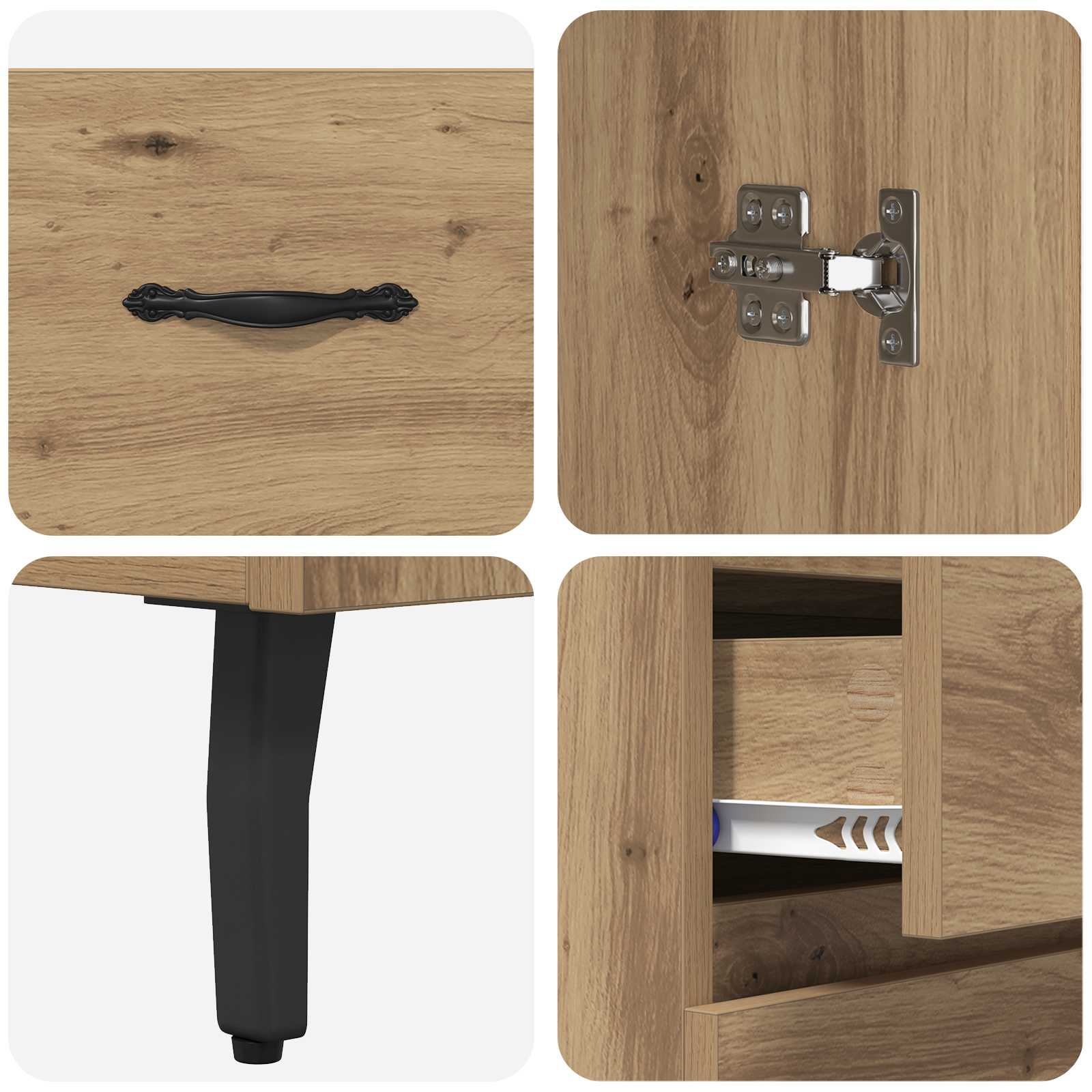 Highboard mit Schubladen 2 pcs Artisan-Eiche Holzwerkstoff