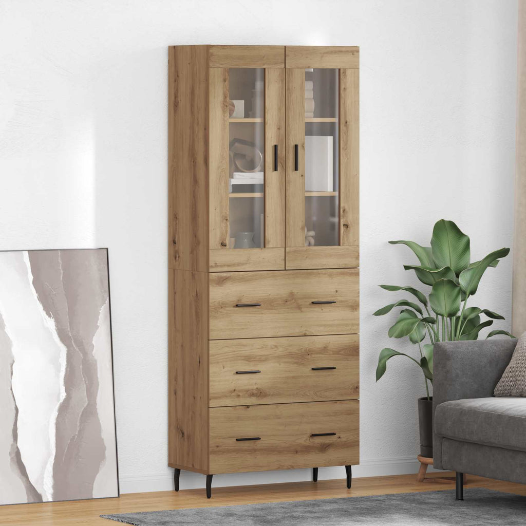 Highboard mit Schubladen 2 pcs Artisan-Eiche Holzwerkstoff