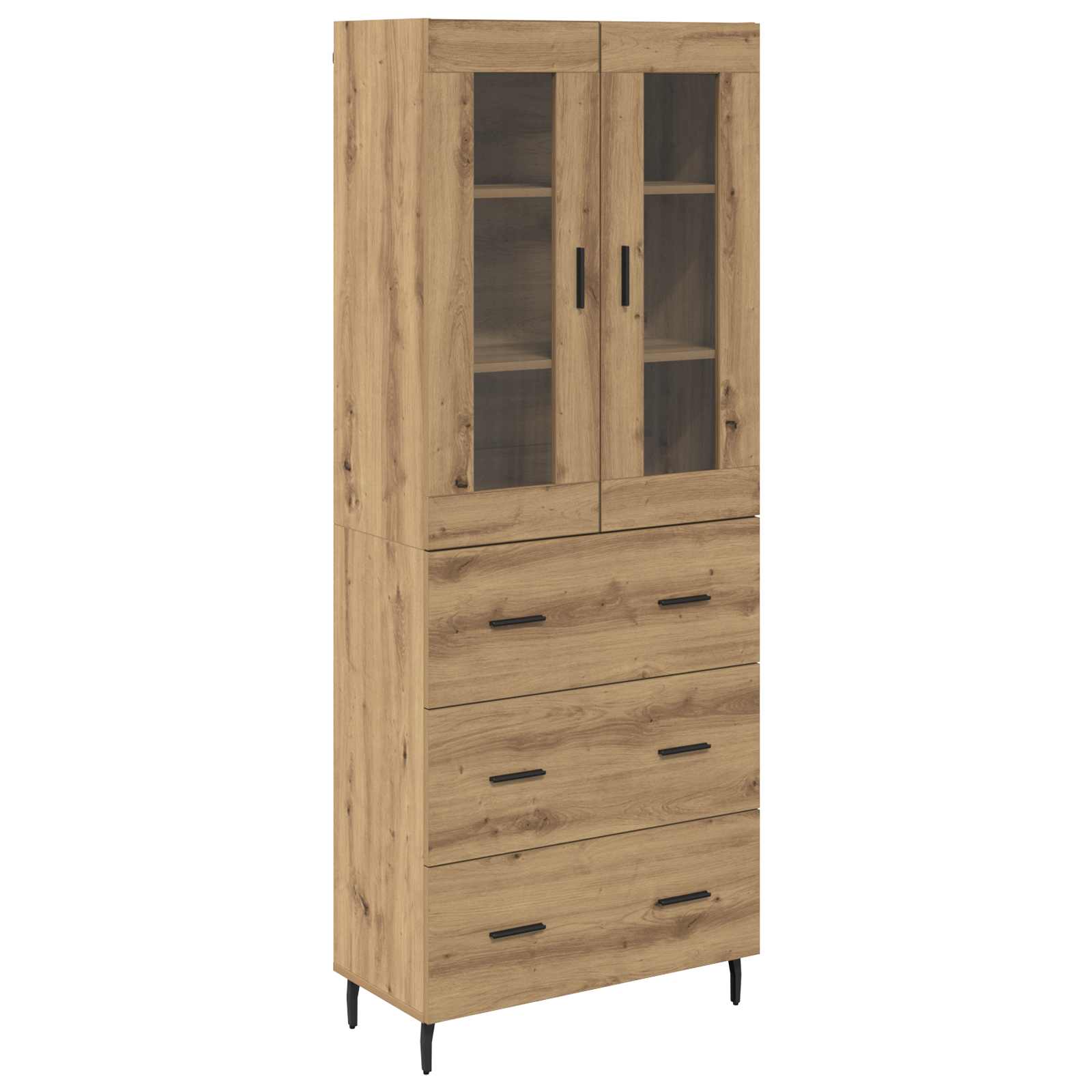 Highboard mit Schubladen 2 pcs Artisan-Eiche Holzwerkstoff