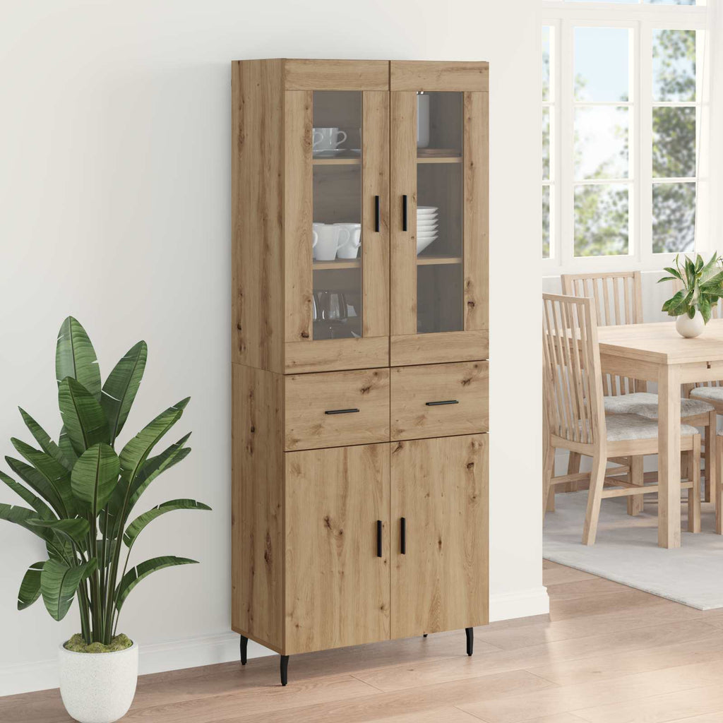 Highboard mit Schubladen 2 pcs Artisan-Eiche Holzwerkstoff