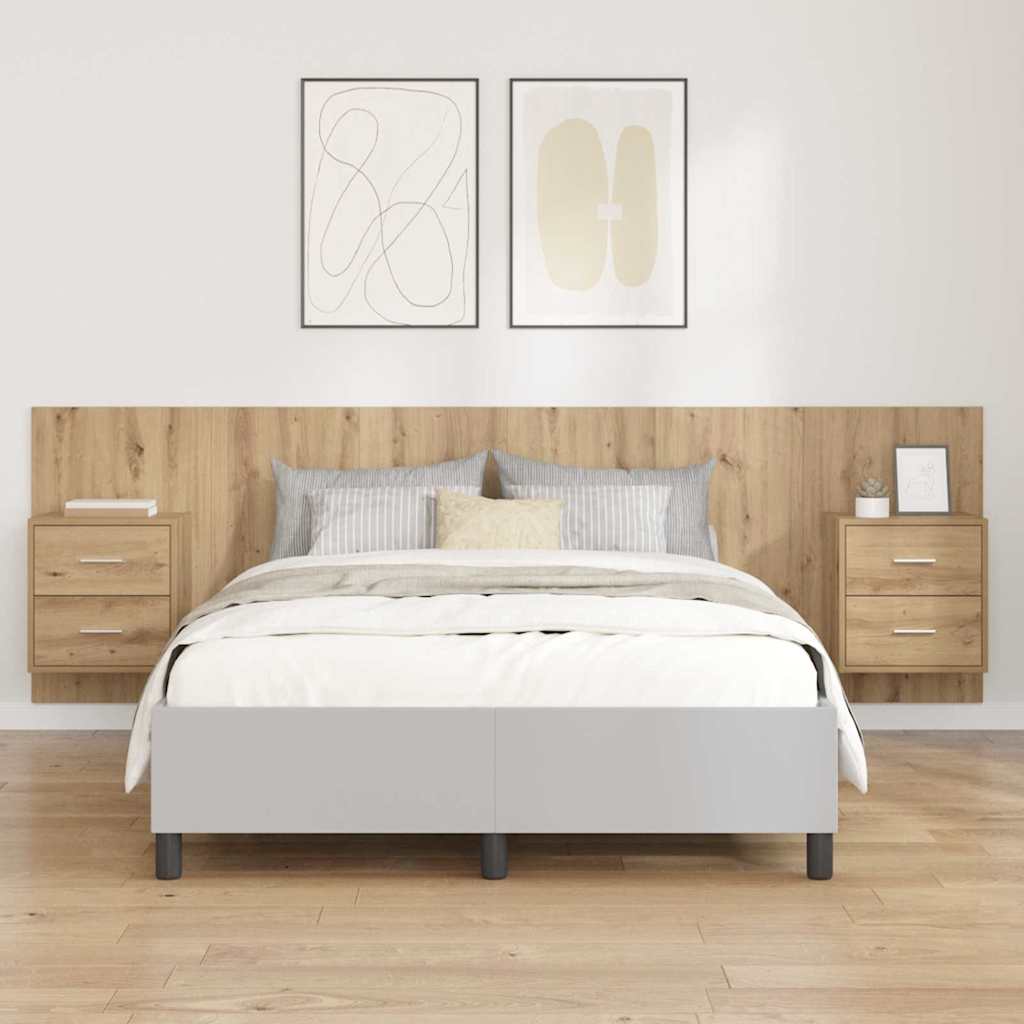 Kopfteil mit Schrank 3 pcs Artisan-Eiche Holzwerkstoff