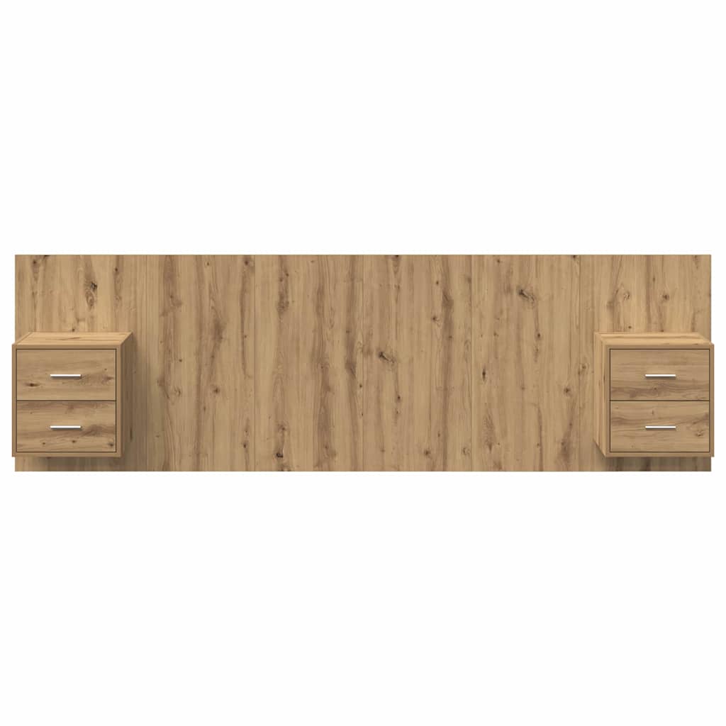 Kopfteil mit Schrank 3 pcs Artisan-Eiche Holzwerkstoff