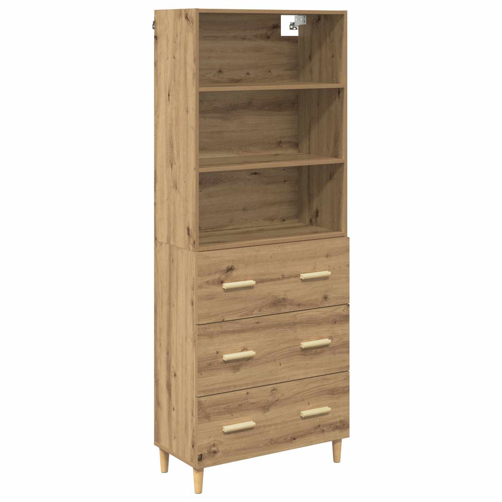Highboard Artisan-Eiche 69,5 x 32,5 x 180 cm Holzwerkstoff