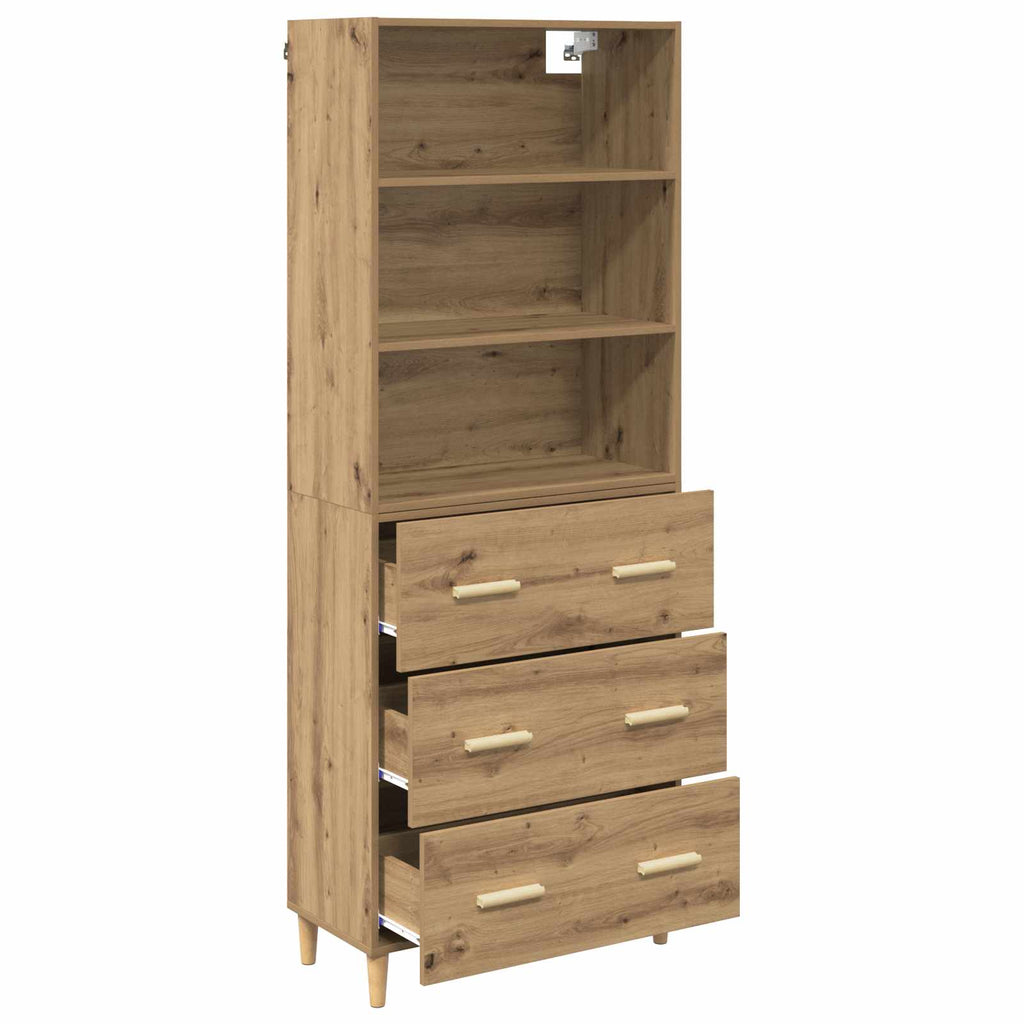 Highboard Artisan-Eiche 69,5 x 32,5 x 180 cm Holzwerkstoff