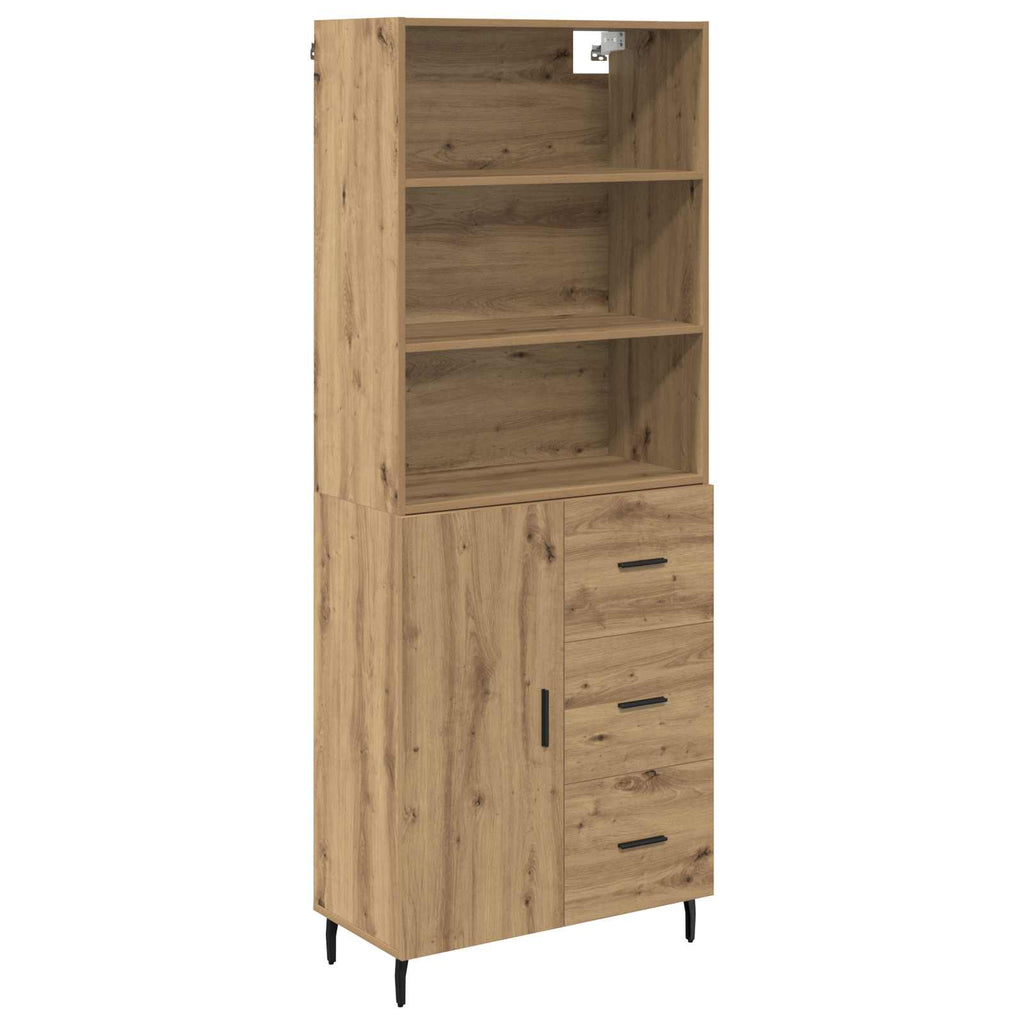 Highboard mit Schubladen Artisan-Eiche 69,5 x 34 x 180 cm