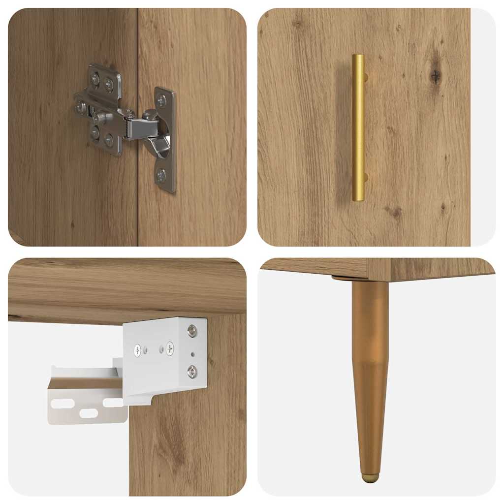Highboard 2 pcs Artisan-Eiche Holzwerkstoff