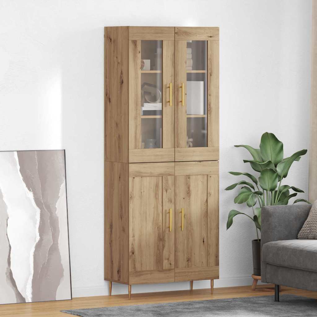 Highboard 2 pcs Artisan-Eiche Holzwerkstoff