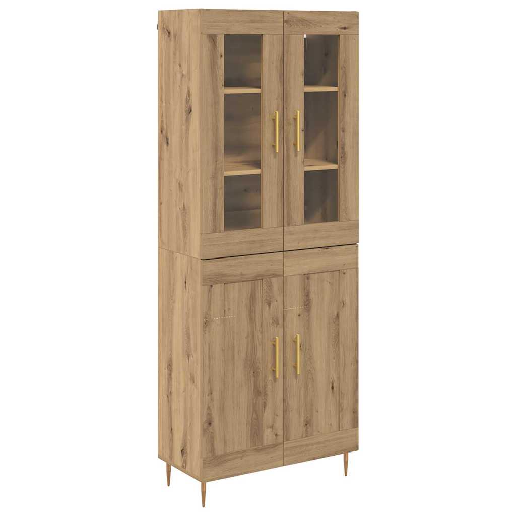 Highboard 2 pcs Artisan-Eiche Holzwerkstoff