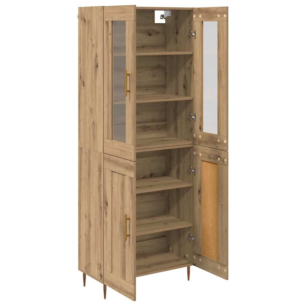 Highboard 2 pcs Artisan-Eiche Holzwerkstoff