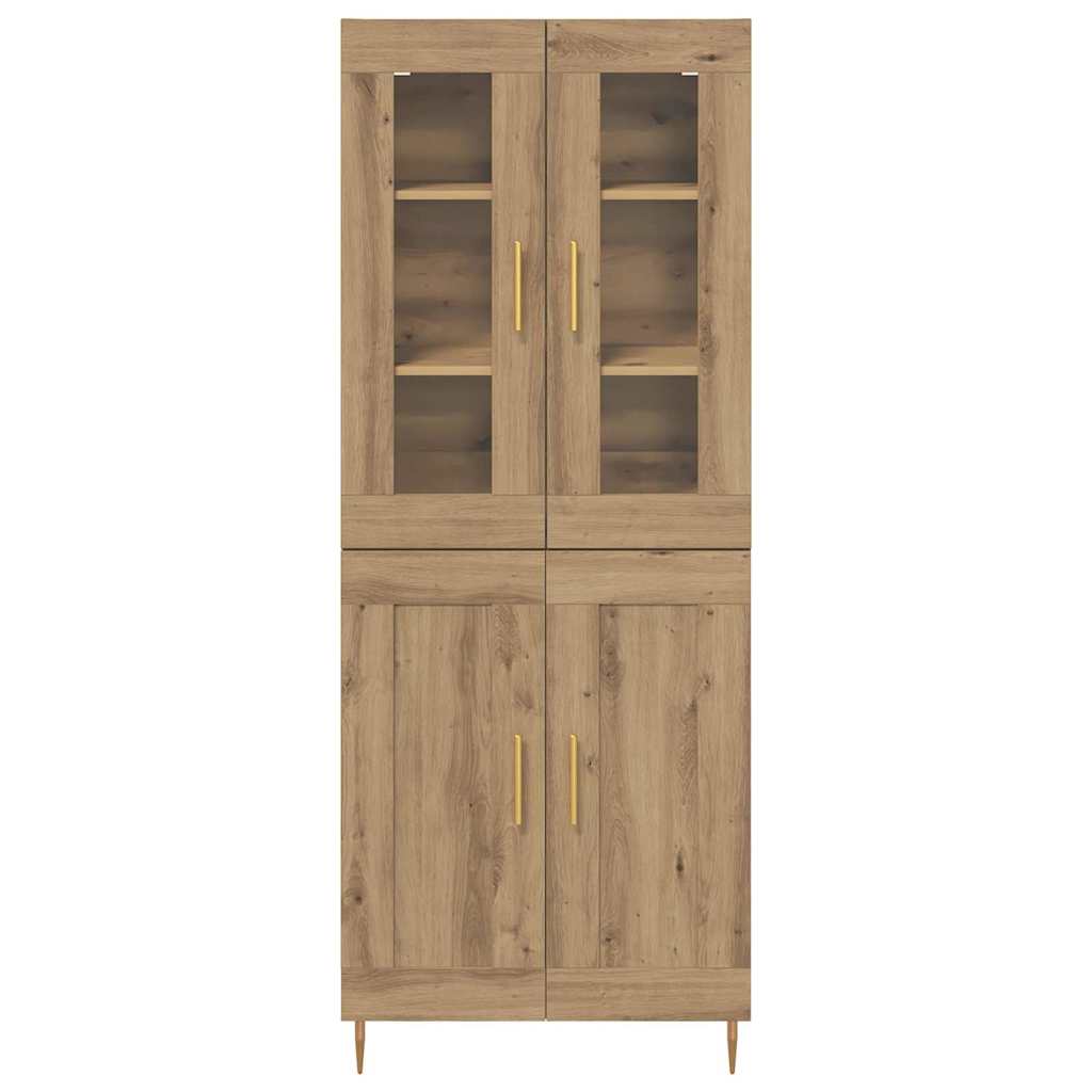 Highboard 2 pcs Artisan-Eiche Holzwerkstoff