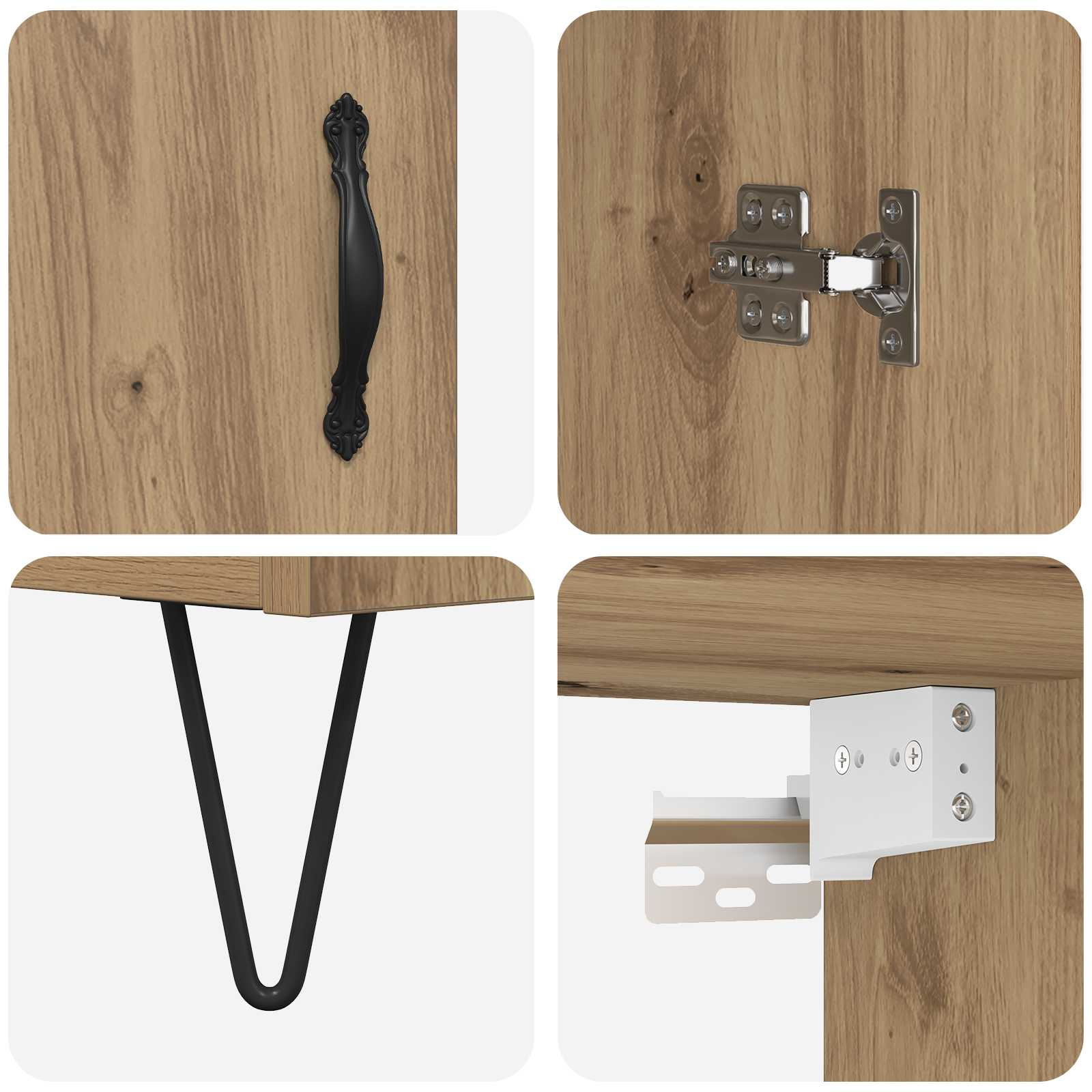 Highboard 2 pcs Artisan-Eiche Holzwerkstoff