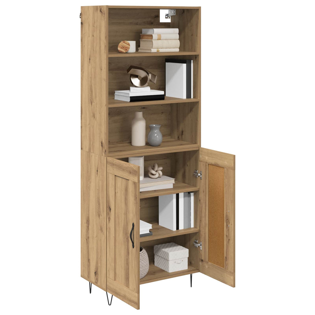Highboard 2 pcs Artisan-Eiche Holzwerkstoff