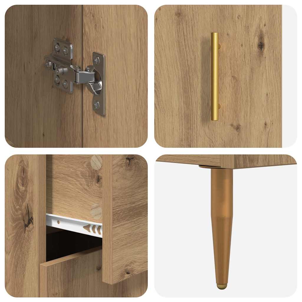 Highboard mit Schubladen 2 pcs Artisan-Eiche Holzwerkstoff