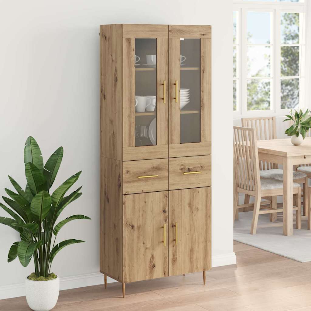 Highboard mit Schubladen 2 pcs Artisan-Eiche Holzwerkstoff