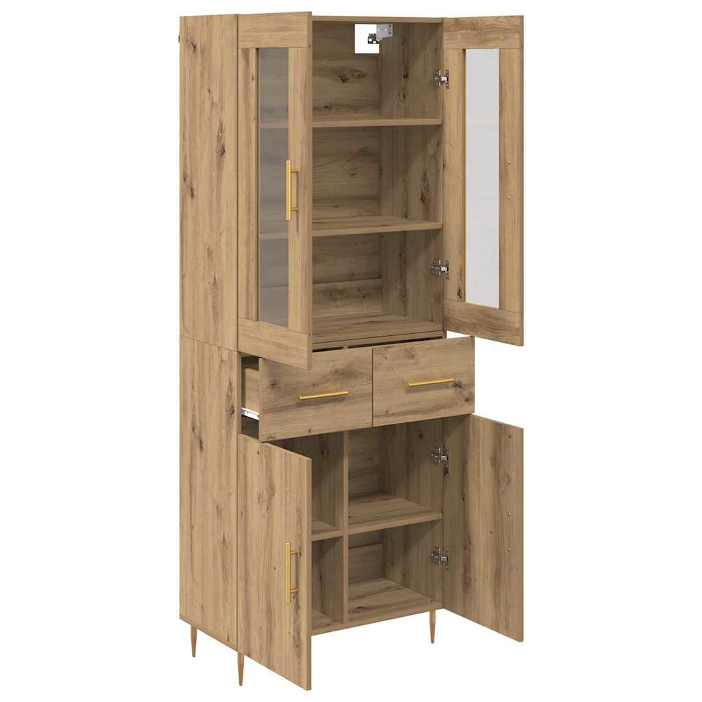 Highboard mit Schubladen 2 pcs Artisan-Eiche Holzwerkstoff