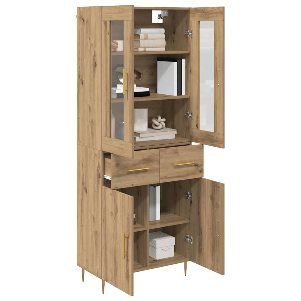 Highboard mit Schubladen 2 pcs Artisan-Eiche Holzwerkstoff