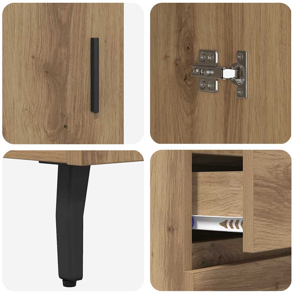 Highboard mit Schubladen 2 pcs Artisan-Eiche Holzwerkstoff