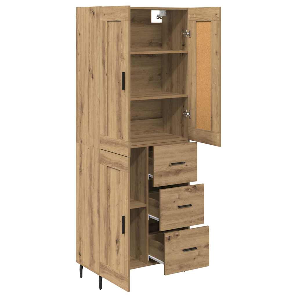 Highboard mit Schubladen 2 pcs Artisan-Eiche Holzwerkstoff