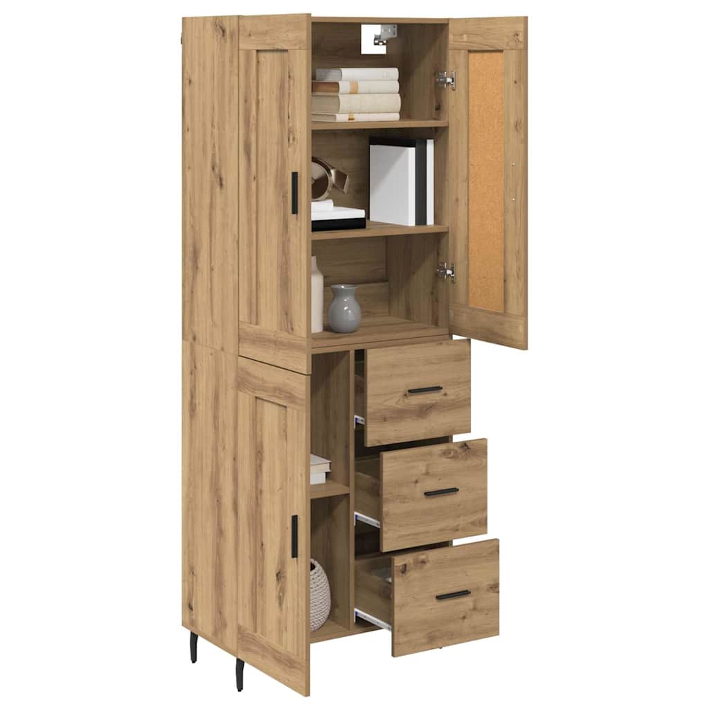 Highboard mit Schubladen 2 pcs Artisan-Eiche Holzwerkstoff