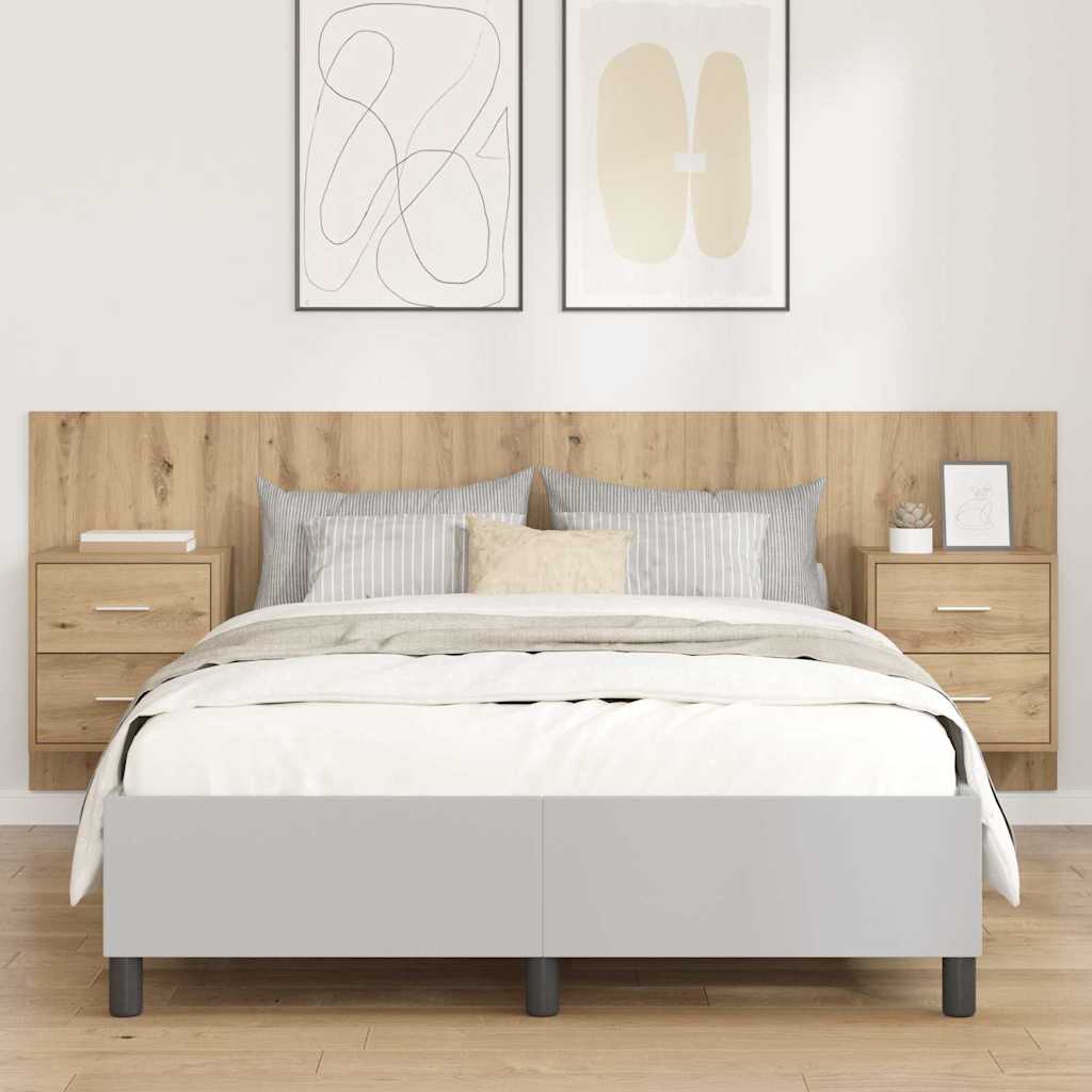 Kopfteil mit Schrank 3 pcs Artisan-Eiche Holzwerkstoff