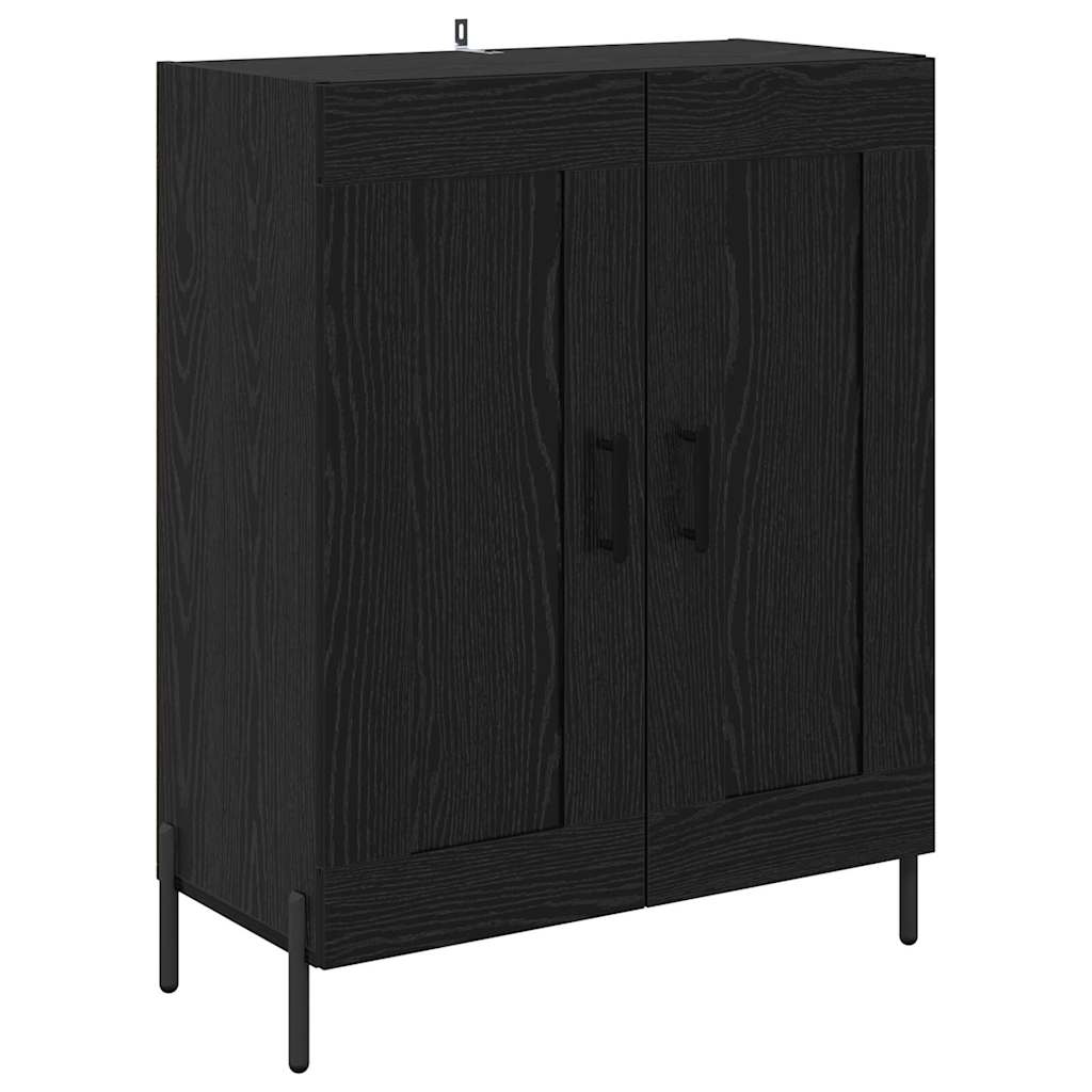 Highboard 2 Stück Schwarz Eichen-Optik Holzwerkstoff